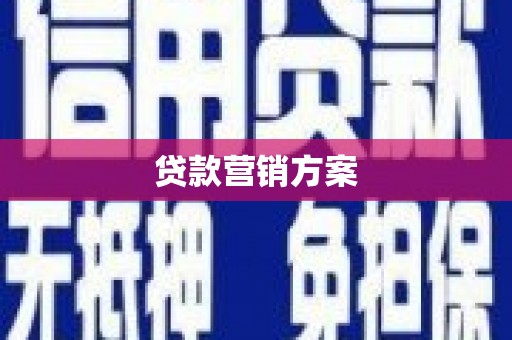 黄骅贷款营销方案