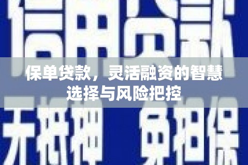 汤阴保单贷款，灵活融资的智慧选择与风险把控