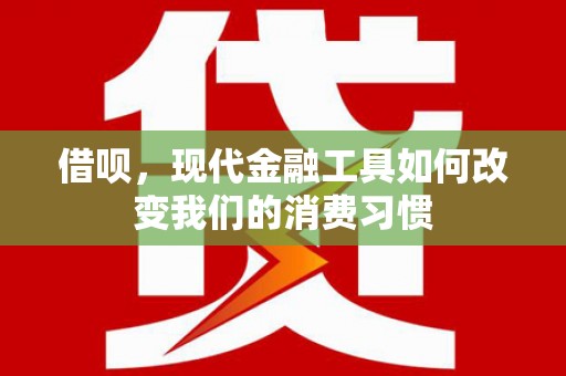 坊子借呗，现代金融工具如何改变我们的消费习惯